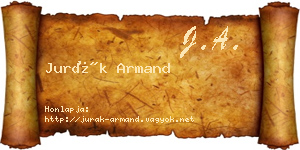 Jurák Armand névjegykártya